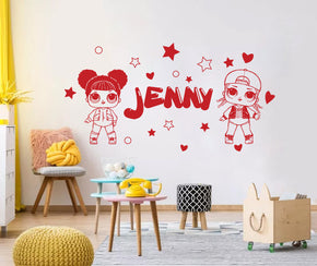 LOL SURPRISE Poupées Autocollant mural personnalisé Autocollant Décalque Stencil Silhouette ST423