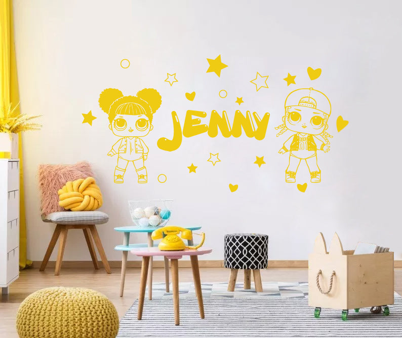 LOL SURPRISE Dolls Personalized Wall Sticker Decal Stencil Silhouette ST423