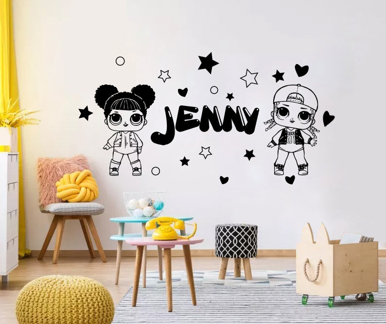 LOL SURPRISE Dolls Personalized Wall Sticker Decal Stencil Silhouette ST423