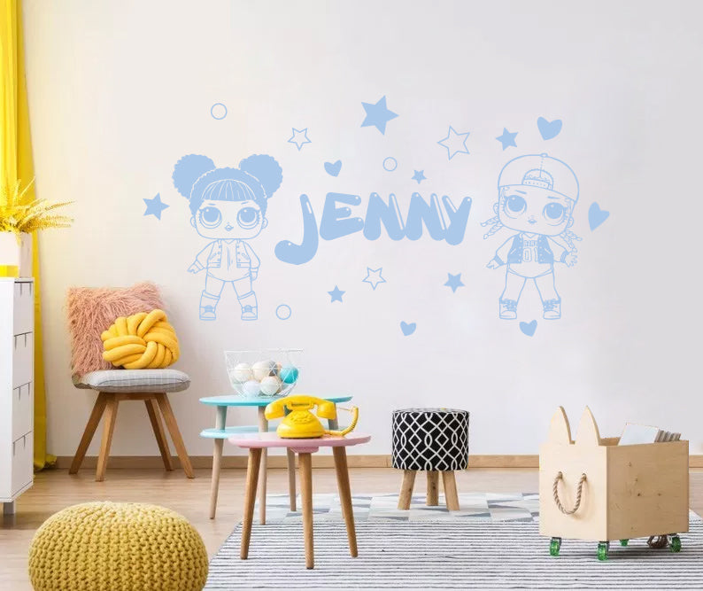 LOL SURPRISE Dolls Personalized Wall Sticker Decal Stencil Silhouette ST423