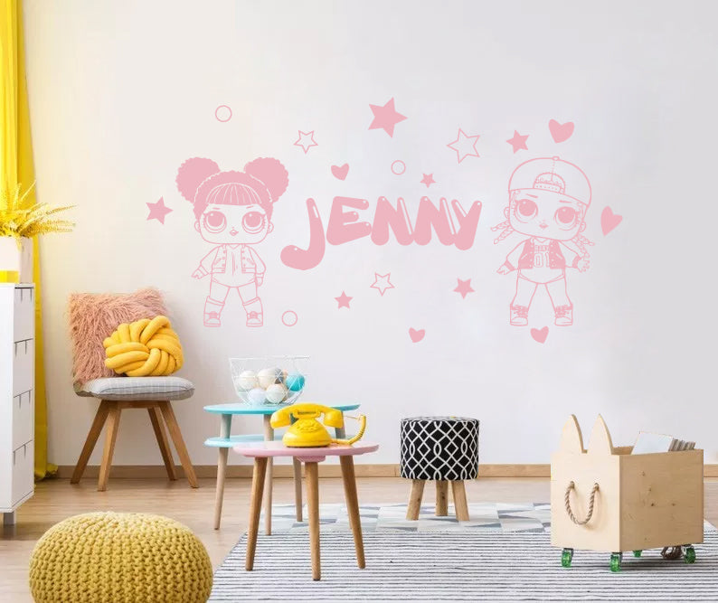 LOL SURPRISE Dolls Personalized Wall Sticker Decal Stencil Silhouette ST423