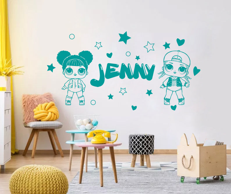 LOL SURPRISE Dolls Personalized Wall Sticker Decal Stencil Silhouette ST423