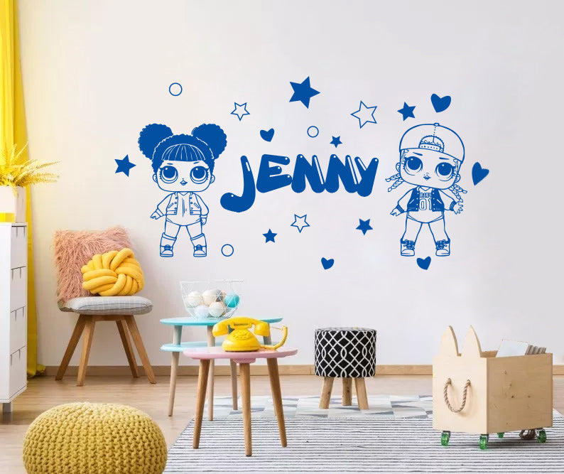 LOL SURPRISE Dolls Personalized Wall Sticker Decal Stencil Silhouette ST423