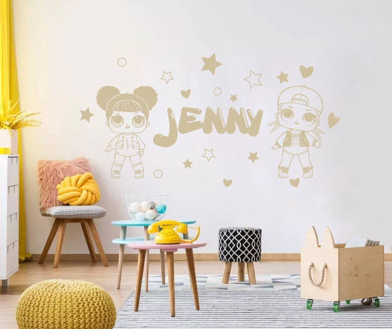 LOL SURPRISE Dolls Personalized Wall Sticker Decal Stencil Silhouette ST423