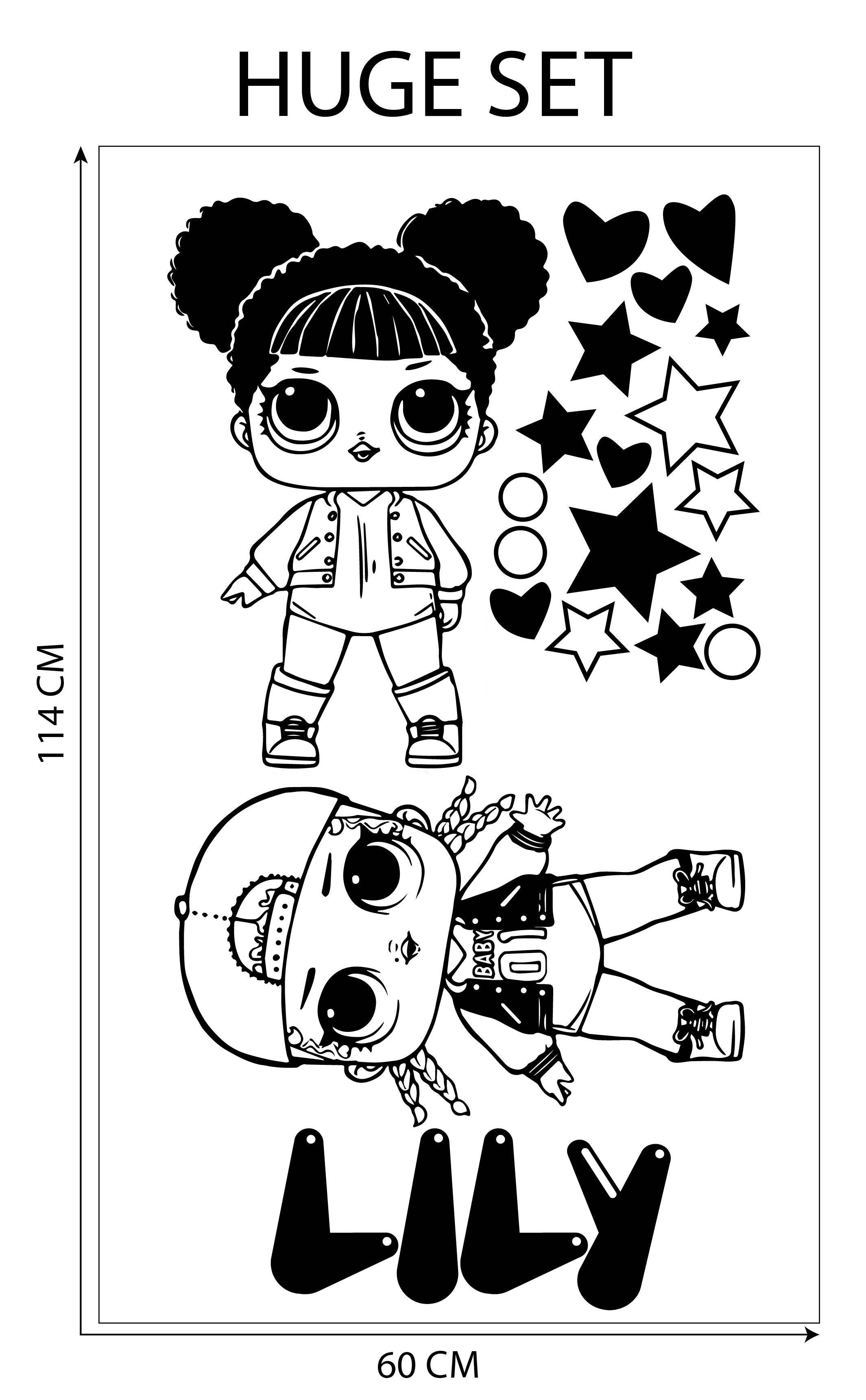 LOL SURPRISE Dolls Personalized Wall Sticker Decal Stencil Silhouette ST423