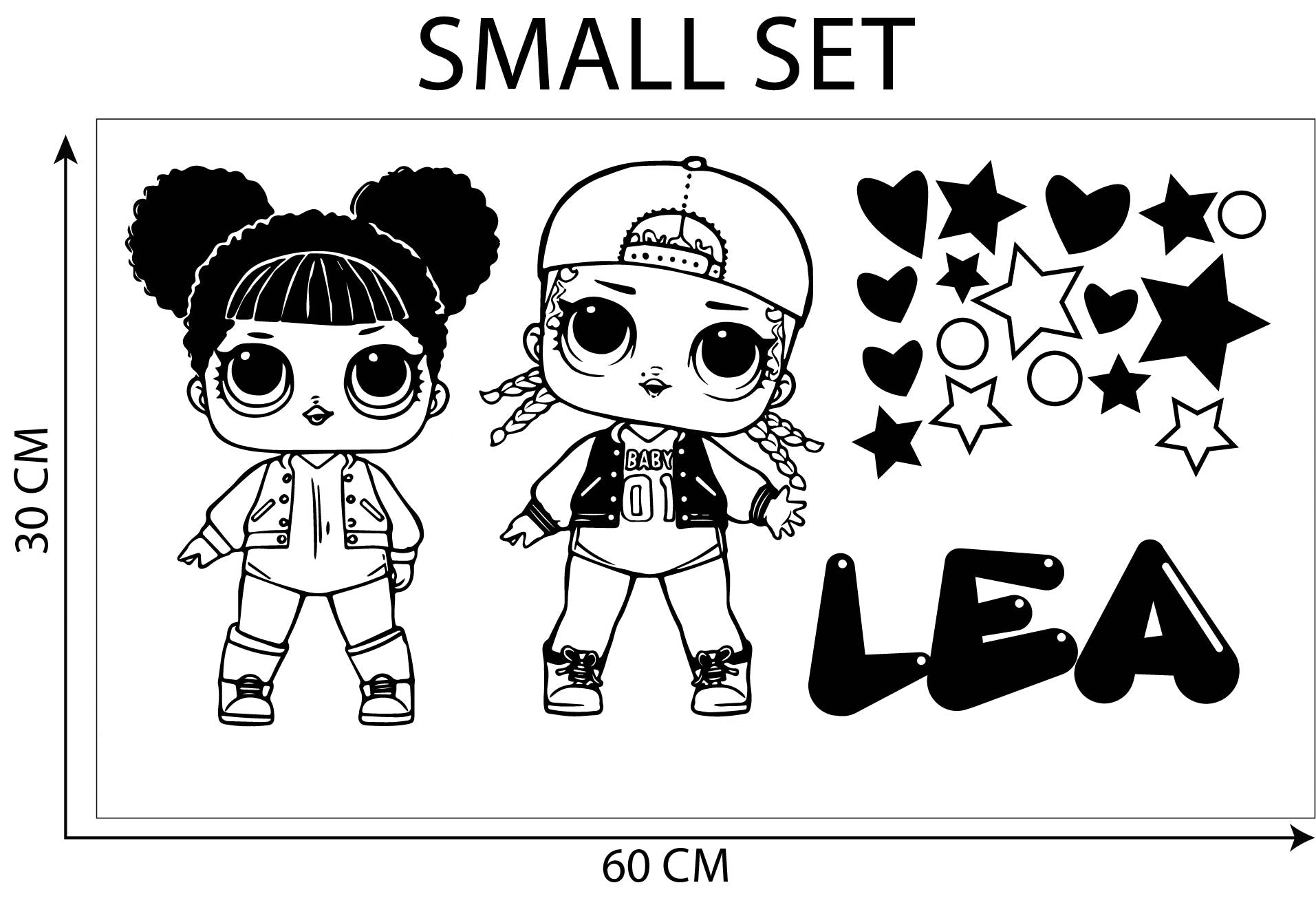 LOL SURPRISE Dolls Personalized Wall Sticker Decal Stencil Silhouette ST423