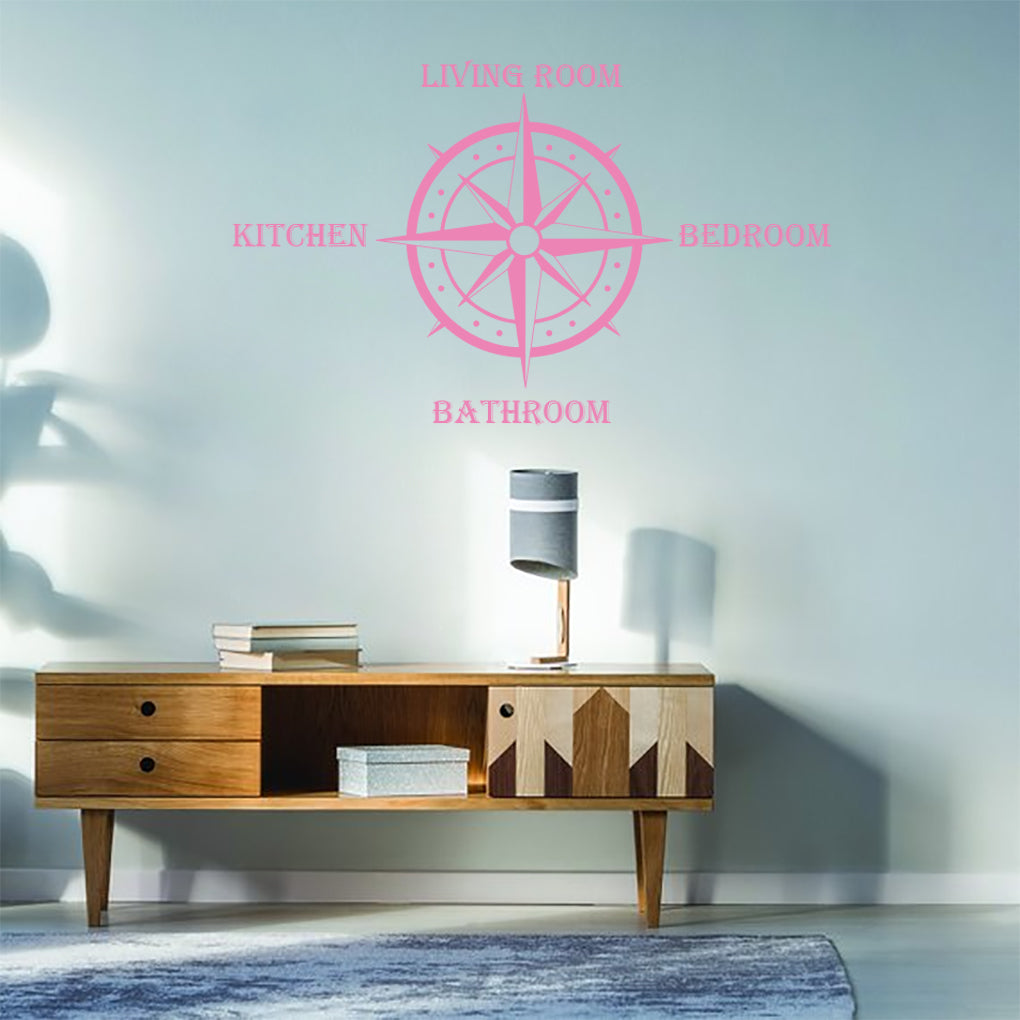 COMPASS Home Personalized Wall Sticker Decal Stencil Silhouette ST425
