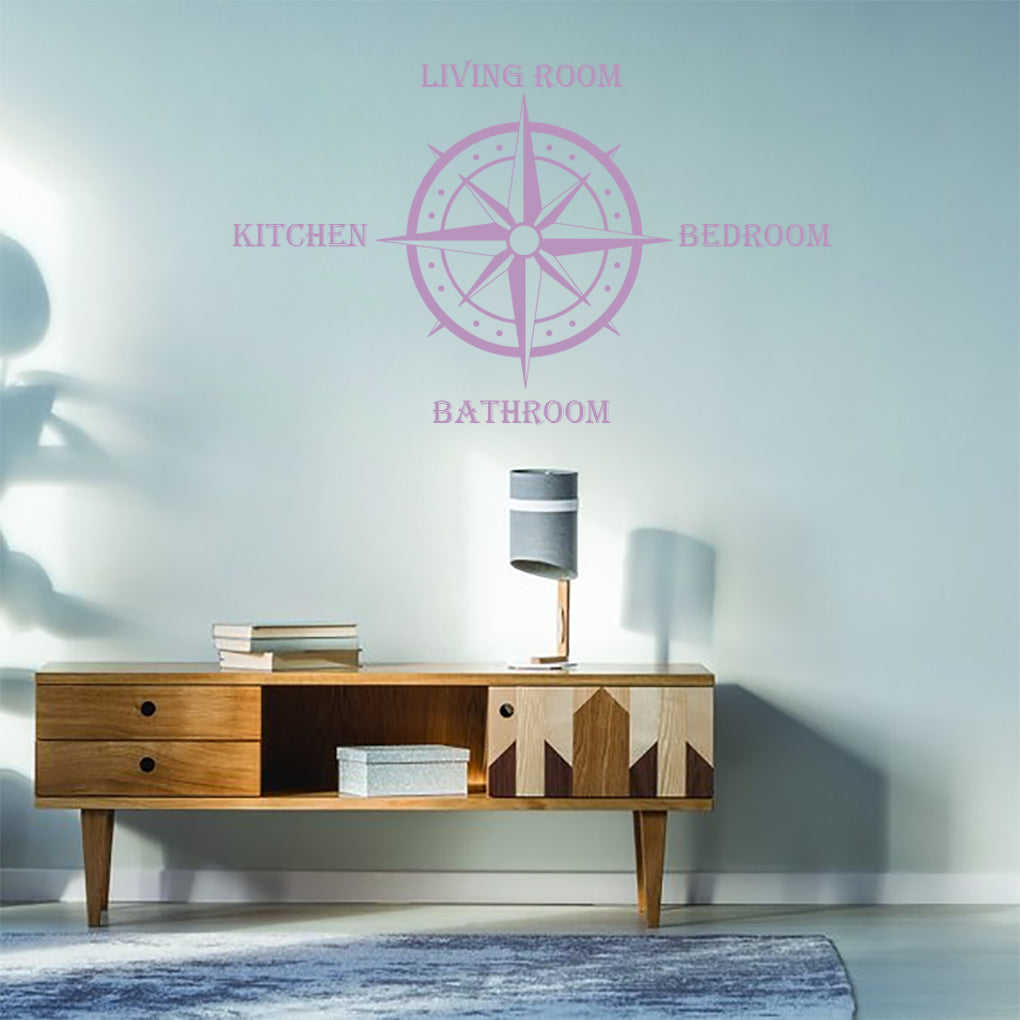 COMPASS Home Personalized Wall Sticker Decal Stencil Silhouette ST425