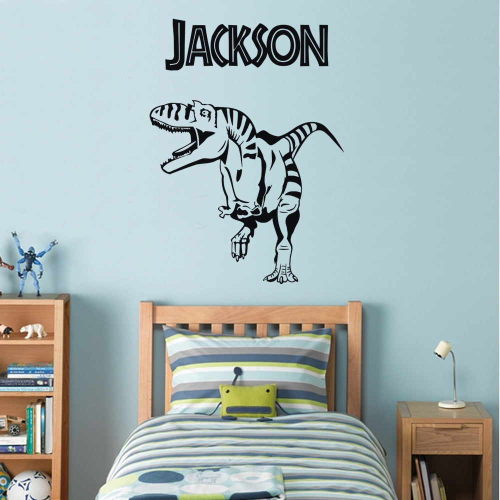 Kids DINOSAUR Personalized Wall Sticker Decal Stencil Silhouette ST45