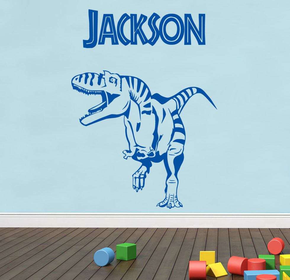 Kids DINOSAUR Personalized Wall Sticker Decal Stencil Silhouette ST45