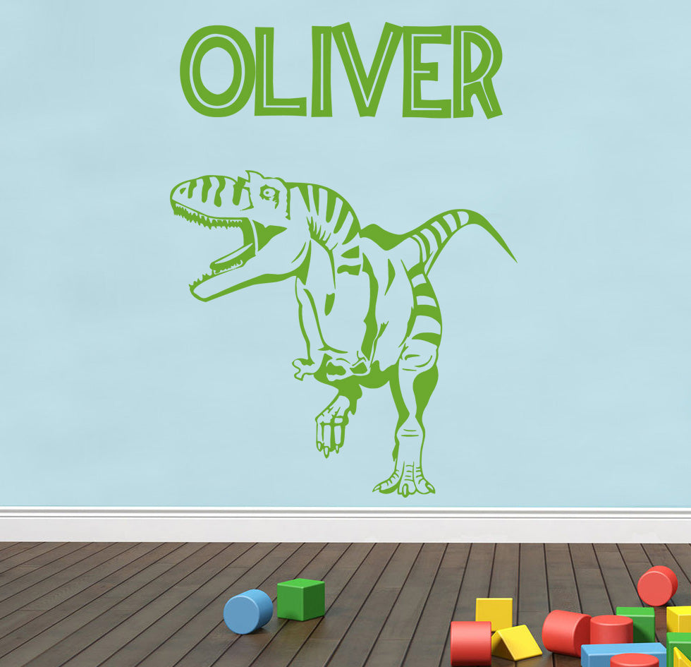 Kids DINOSAUR Personalized Wall Sticker Decal Stencil Silhouette ST45