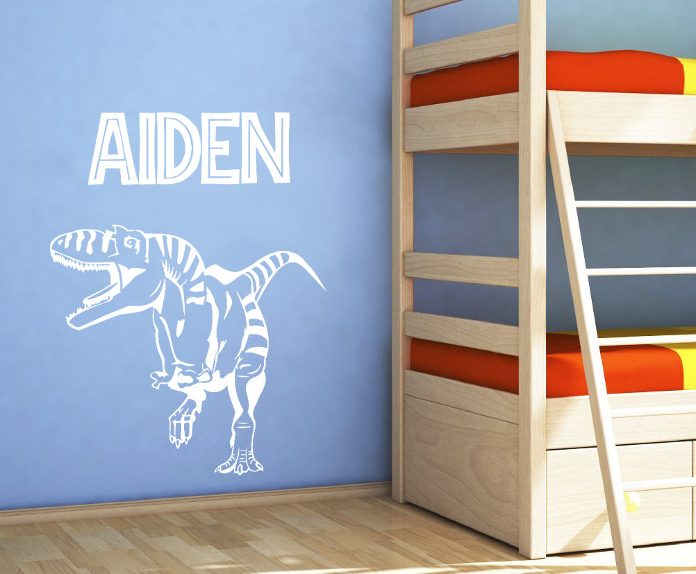 Kids DINOSAUR Personalized Wall Sticker Decal Stencil Silhouette ST45