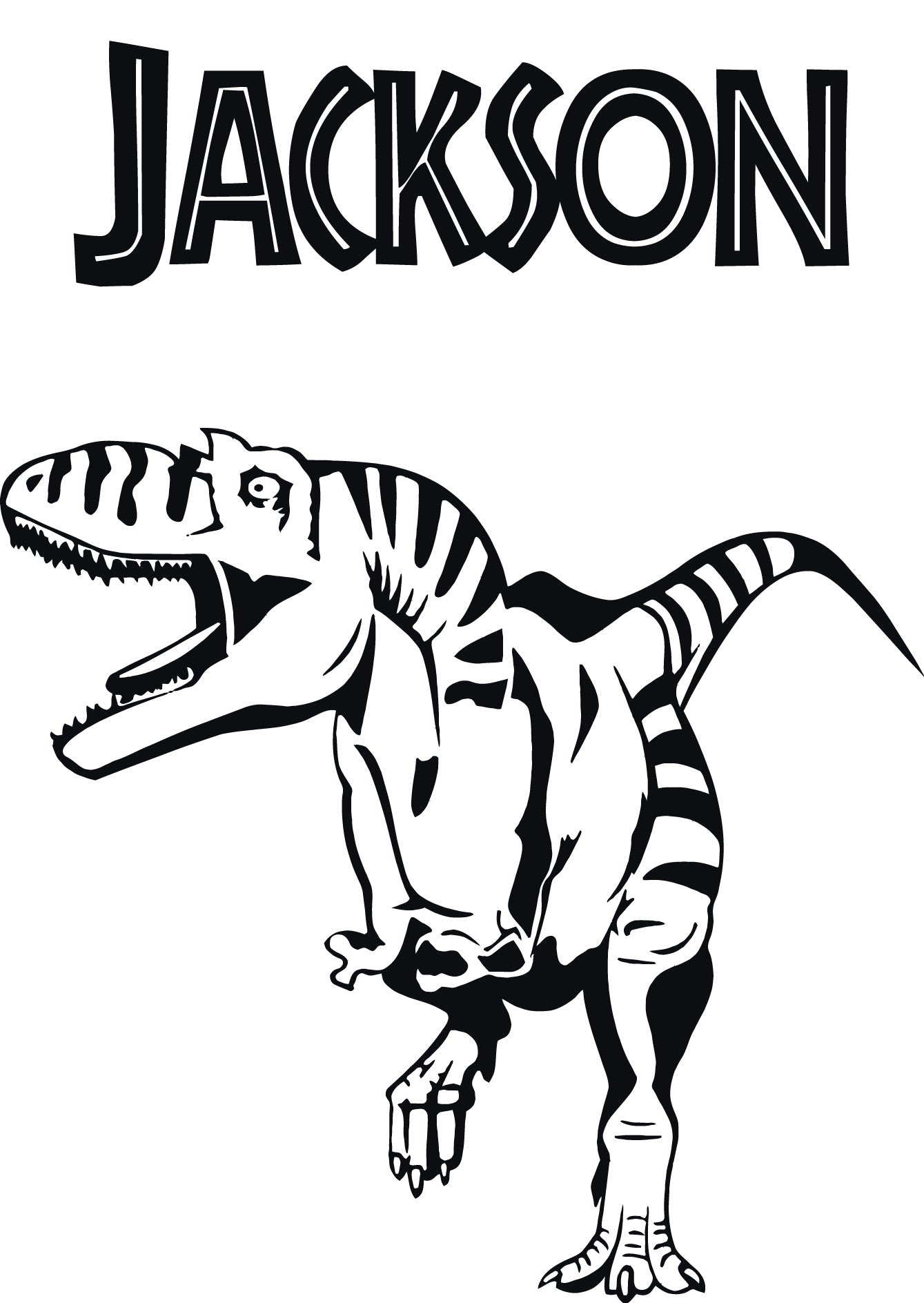 Kids DINOSAUR Personalized Wall Sticker Decal Stencil Silhouette ST45