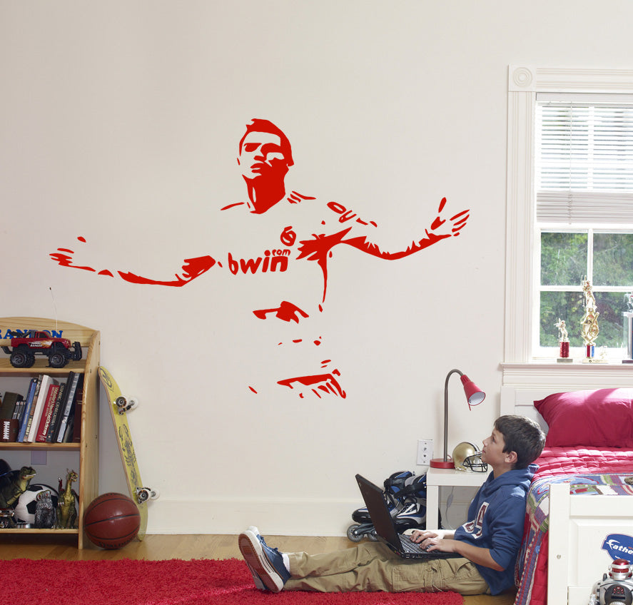 Soccer Player Wall Sticker Decal Stencil Silhouette ST48