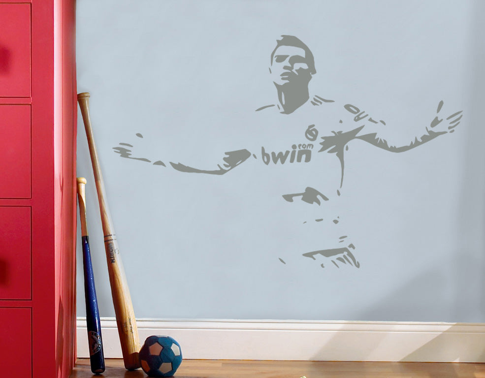 Soccer Player Wall Sticker Decal Stencil Silhouette ST48