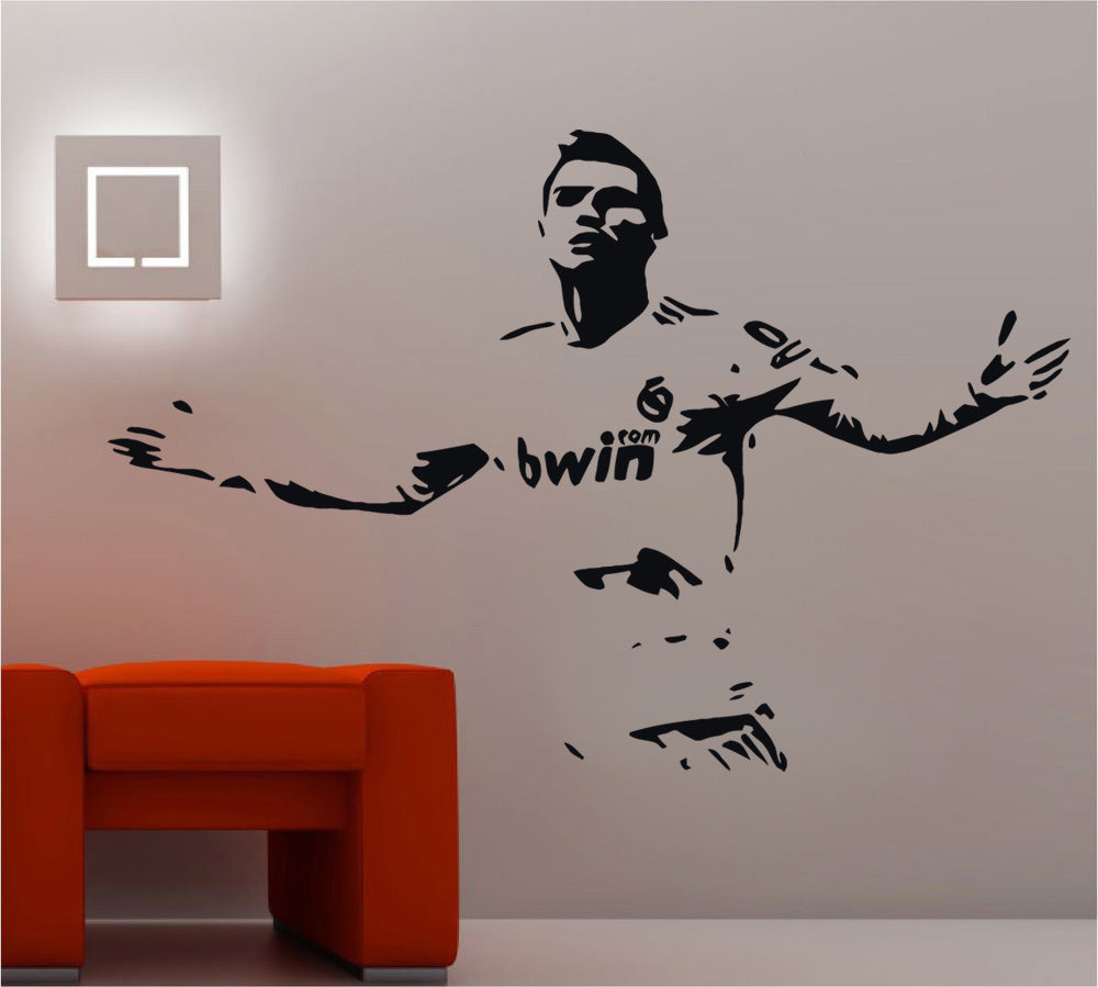 Soccer Player Wall Sticker Decal Stencil Silhouette ST48