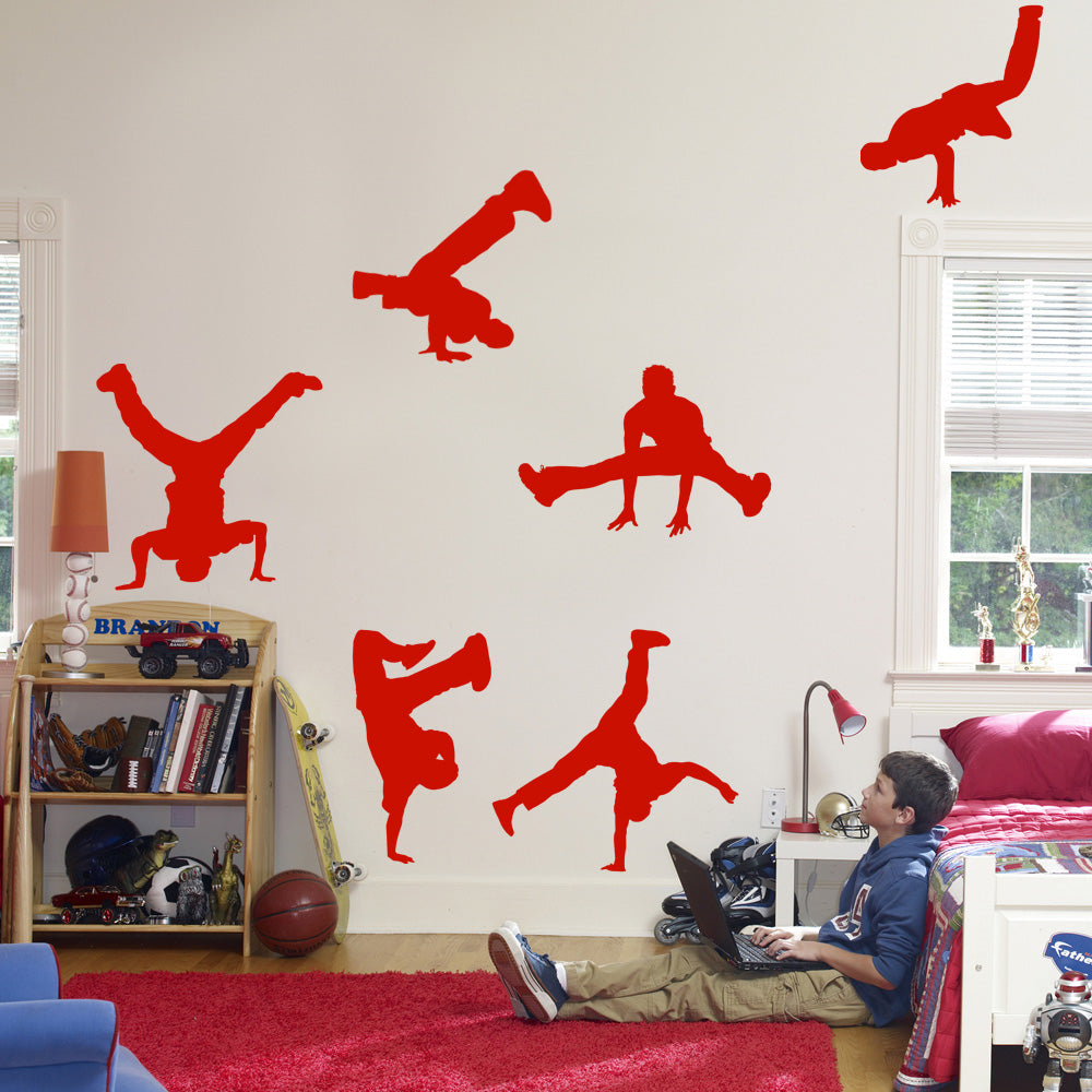 BREAKDANCE 6 Dancers Wall Sticker Decal Stencil Silhouette ST51