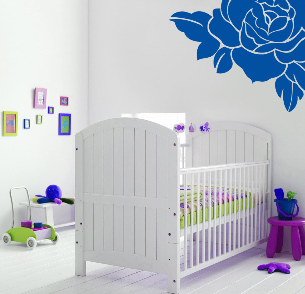COIN ROSE Mur Autocollant Décalque Stencil Silhouette ST52
