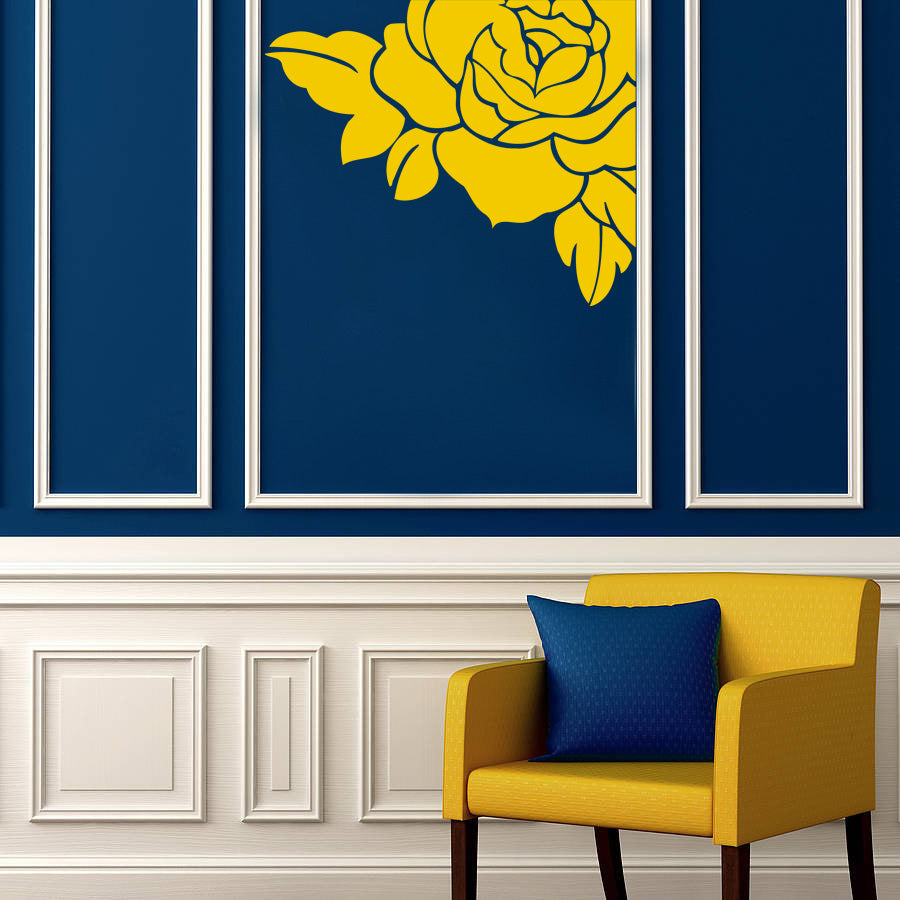 COIN ROSE Mur Autocollant Décalque Stencil Silhouette ST52
