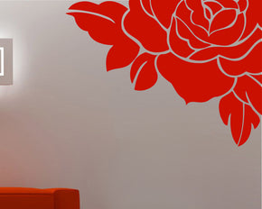COIN ROSE Mur Autocollant Décalque Stencil Silhouette ST52