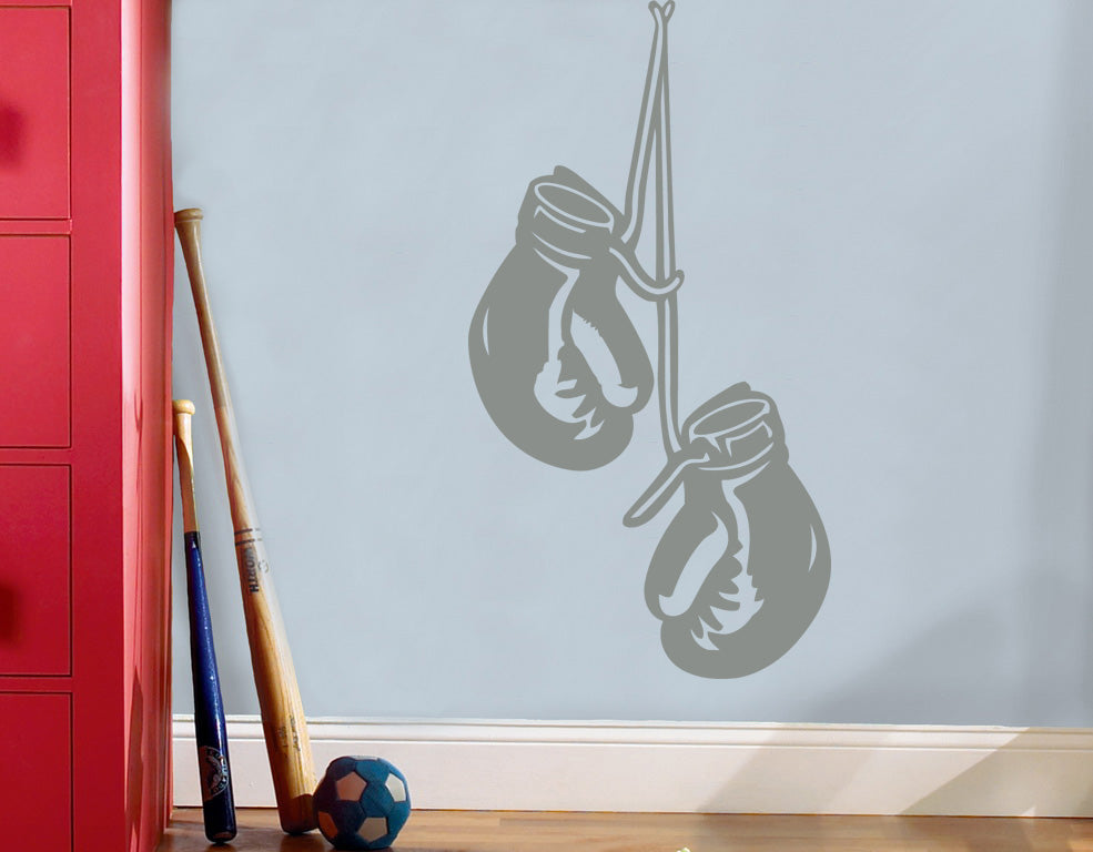 BOXING GLOVES HANGING Wall Sticker Decal Stencil Silhouette ST53