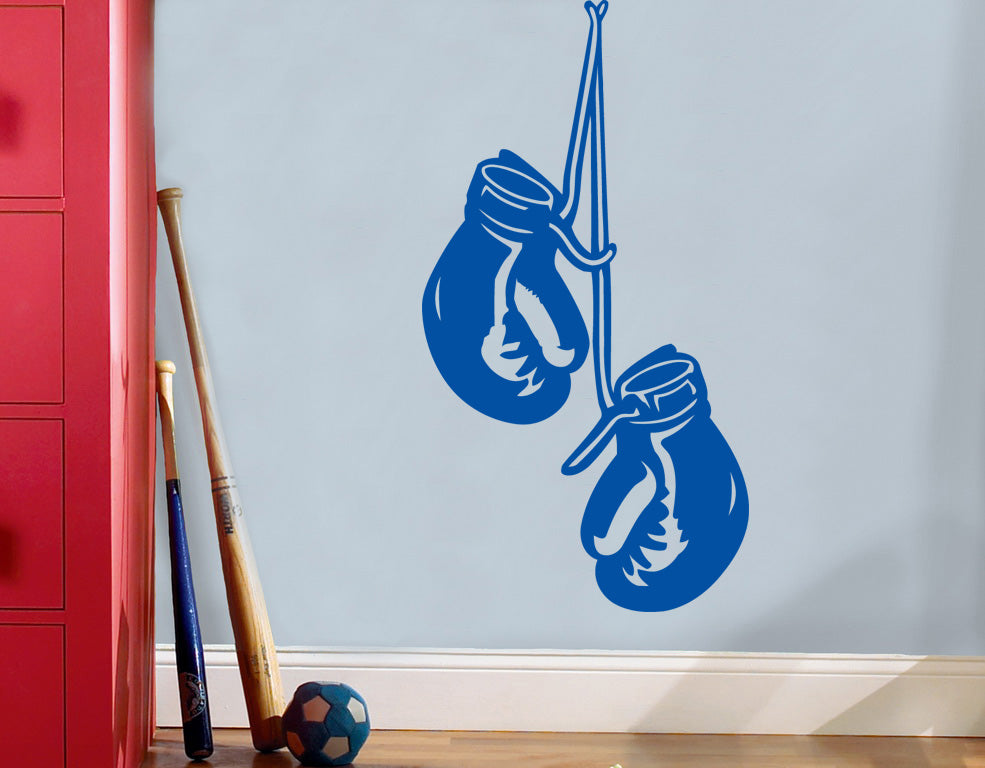 BOXING GLOVES HANGING Wall Sticker Decal Stencil Silhouette ST53