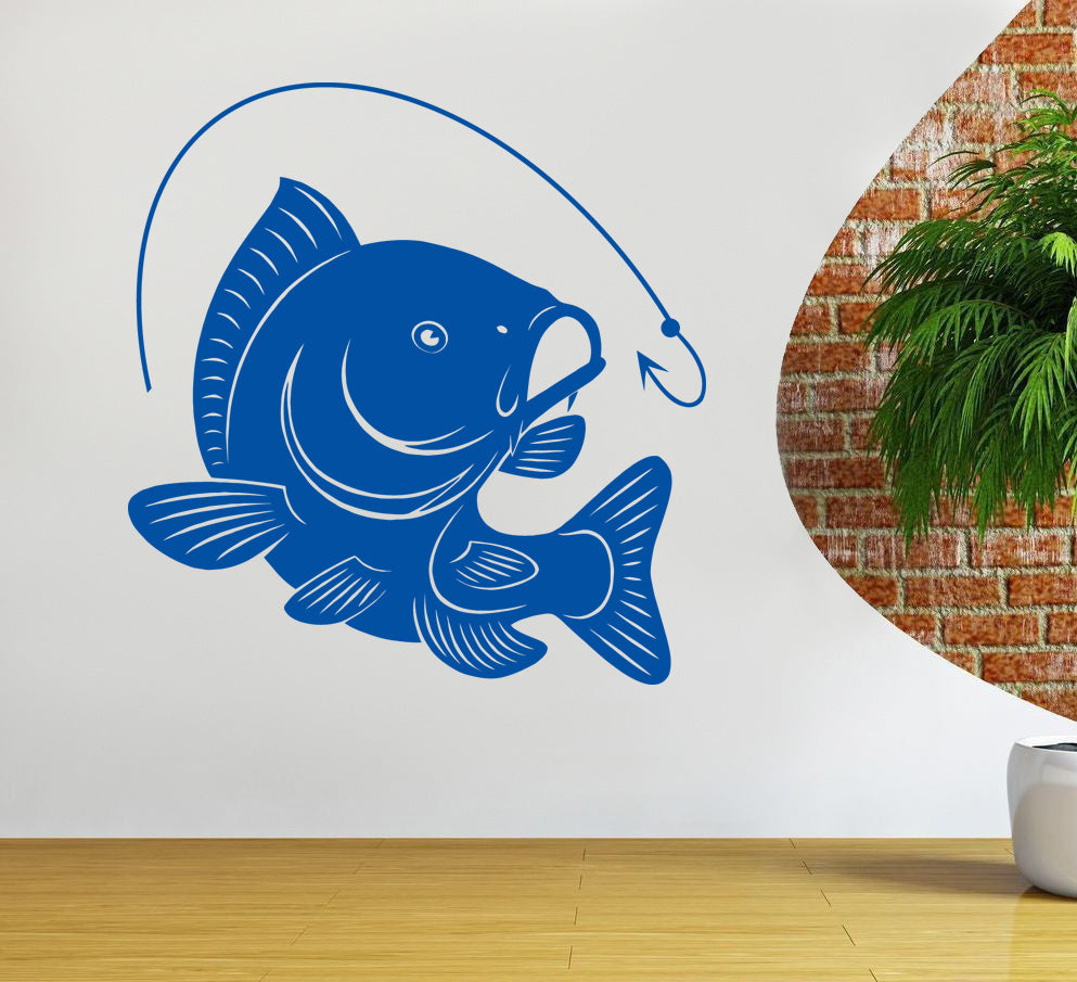CARP FISHING Hook Wall Sticker Decal Stencil Silhouette ST55