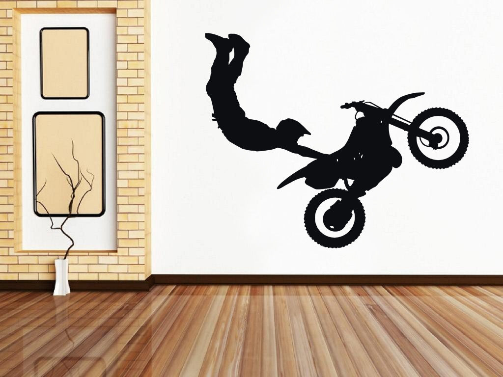 STUNT BIKE Wall Sticker Decal Stencil Silhouette ST58