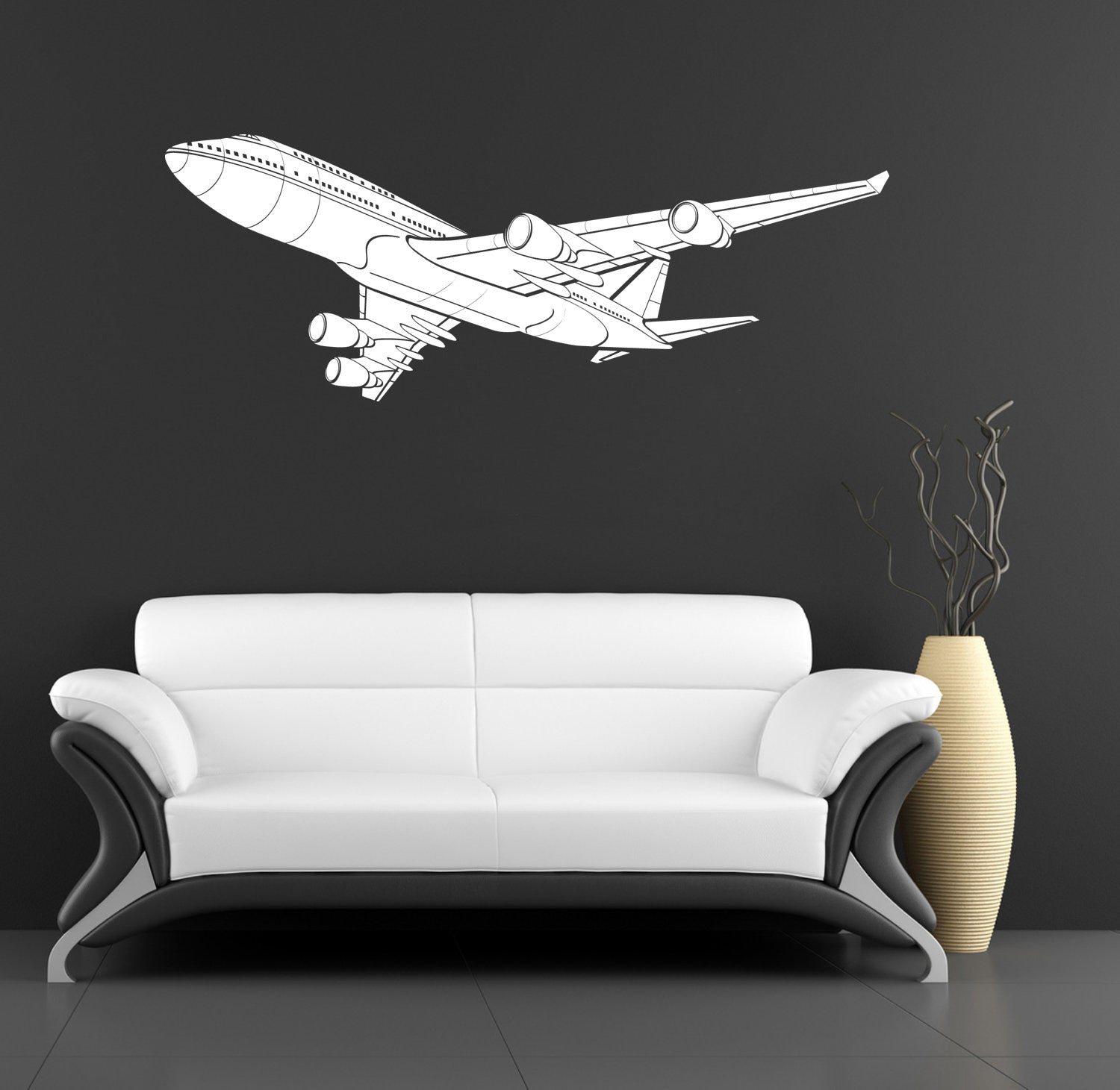 AIRPLANE Wall Sticker Decal Stencil Silhouette ST59