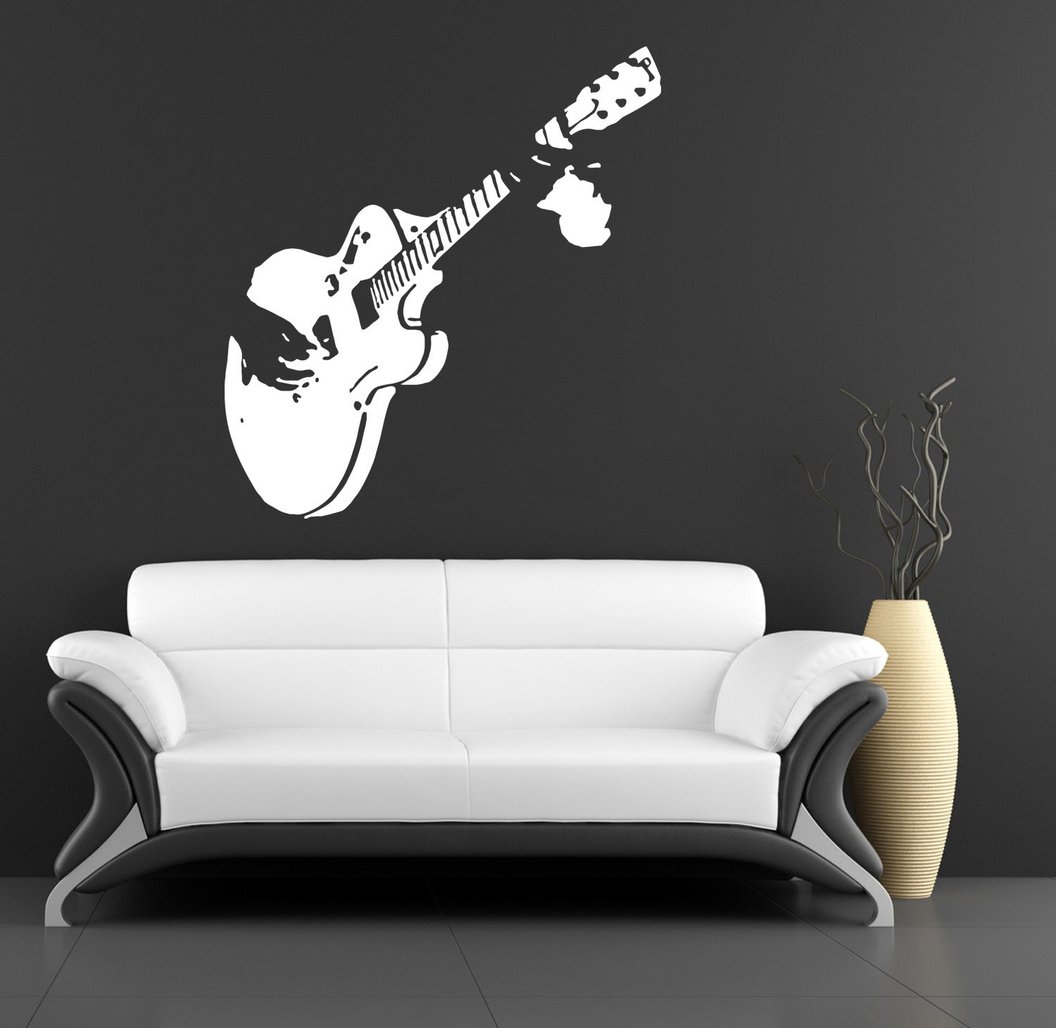 GUITAR Wall Sticker Decal Stencil Silhouette ST60