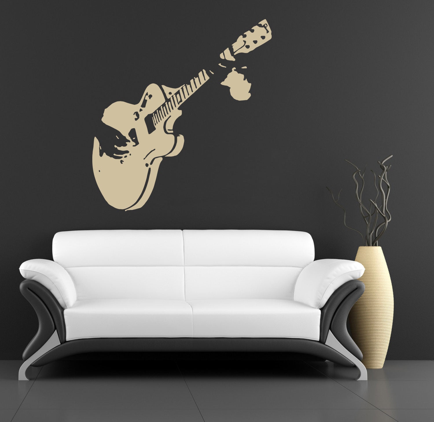 GUITAR Wall Sticker Decal Stencil Silhouette ST60