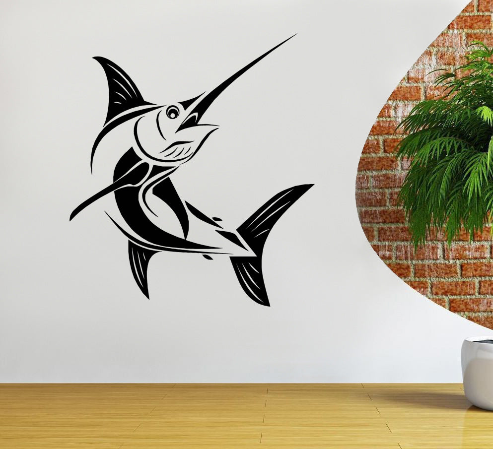 MARLIN FISH Wall Sticker Decal Stencil Silhouette ST68