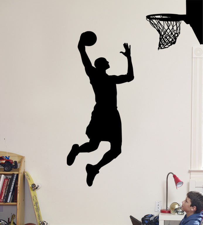 BASKETBALL PLAYER DUNK Wall Sticker Decal Stencil Silhouette ST69