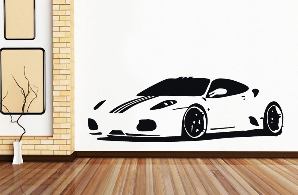 Sports Car Wall Sticker Decal Stencil Silhouette ST76