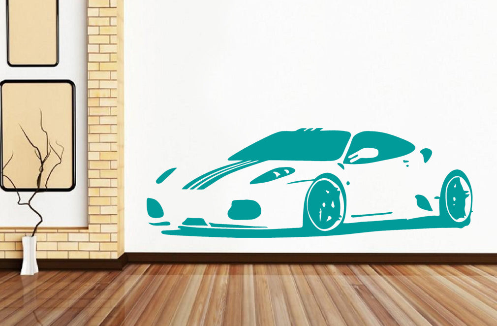 Sports Car Wall Sticker Decal Stencil Silhouette ST76