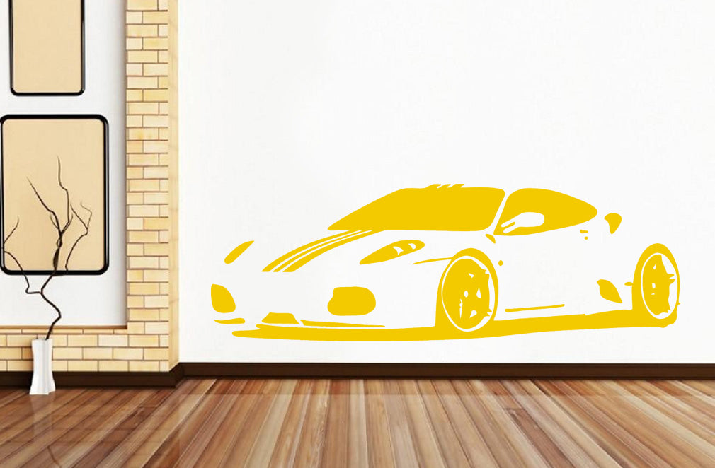 Sports Car Wall Sticker Decal Stencil Silhouette ST76