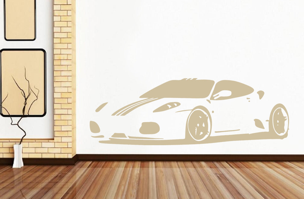 Sports Car Wall Sticker Decal Stencil Silhouette ST76
