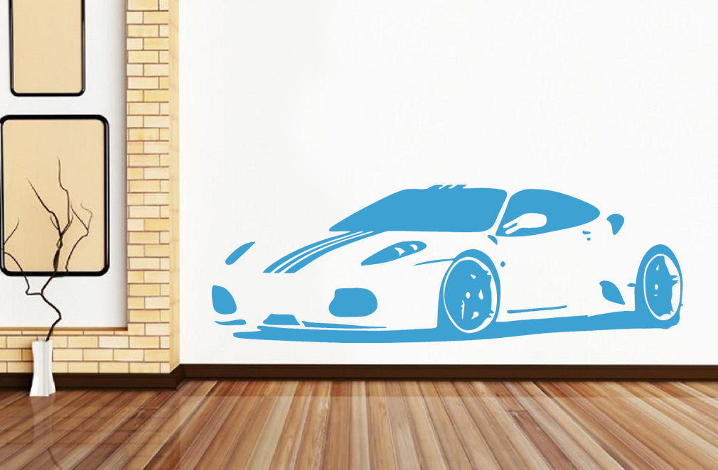 Sports Car Wall Sticker Decal Stencil Silhouette ST76