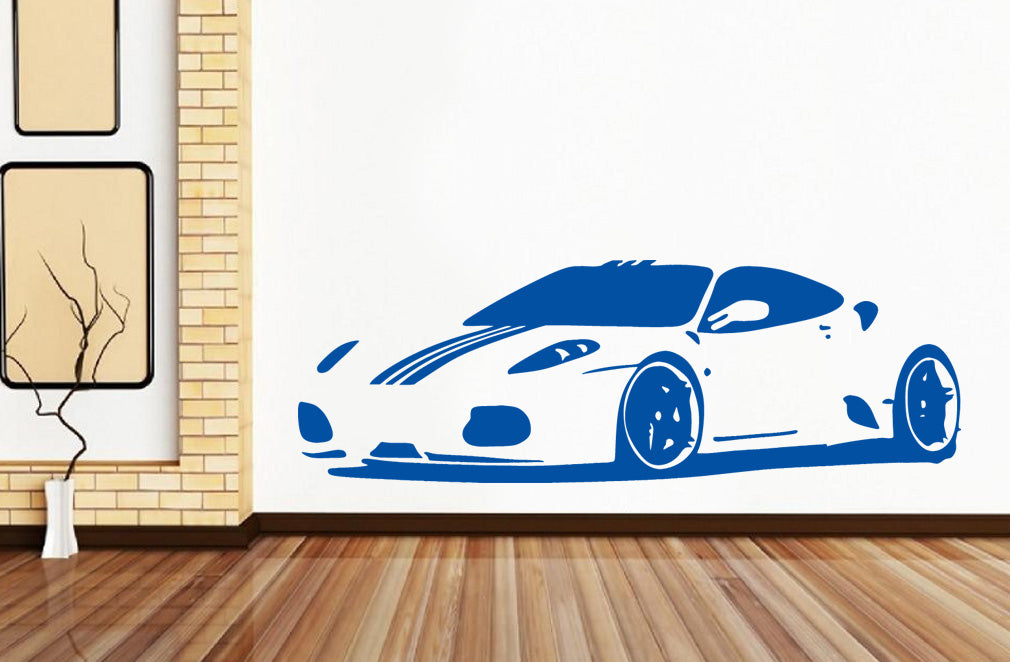 Sports Car Wall Sticker Decal Stencil Silhouette ST76