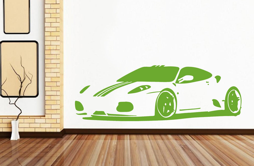 Sports Car Wall Sticker Decal Stencil Silhouette ST76