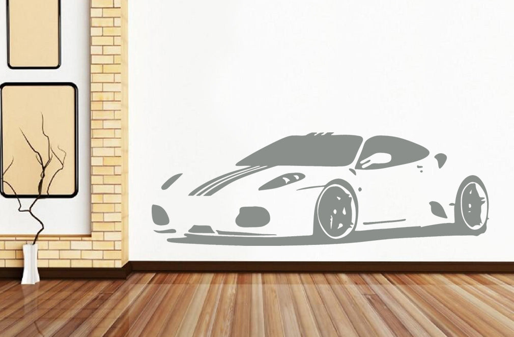 Sports Car Wall Sticker Decal Stencil Silhouette ST76