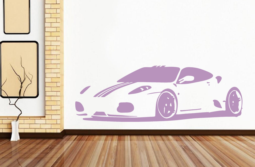 Sports Car Wall Sticker Decal Stencil Silhouette ST76