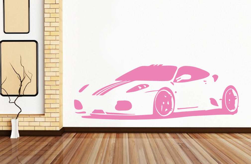 Sports Car Wall Sticker Decal Stencil Silhouette ST76