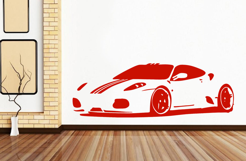 Sports Car Wall Sticker Decal Stencil Silhouette ST76