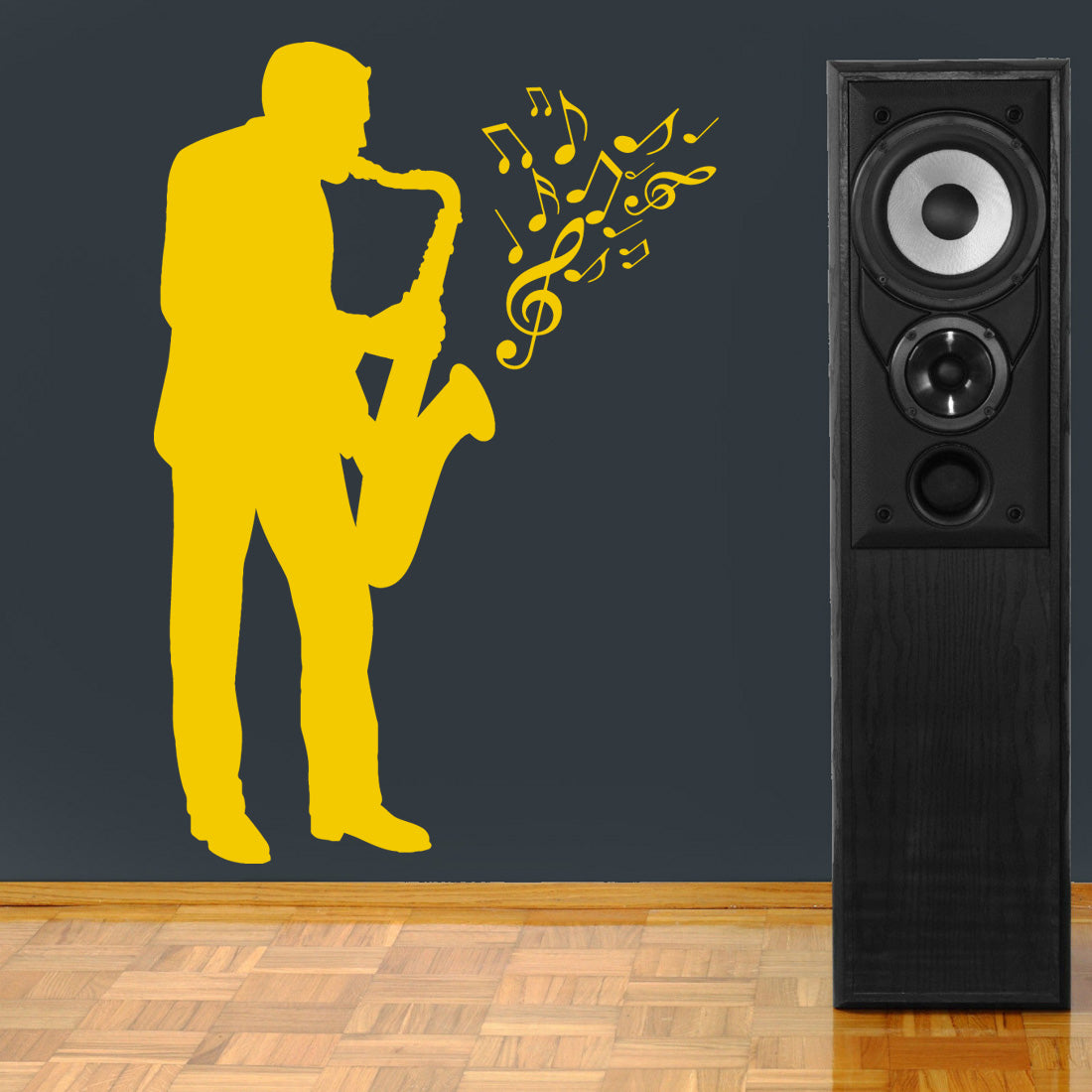 SAXOPHONE PLAYER Wall Sticker Decal Stencil Silhouette ST91