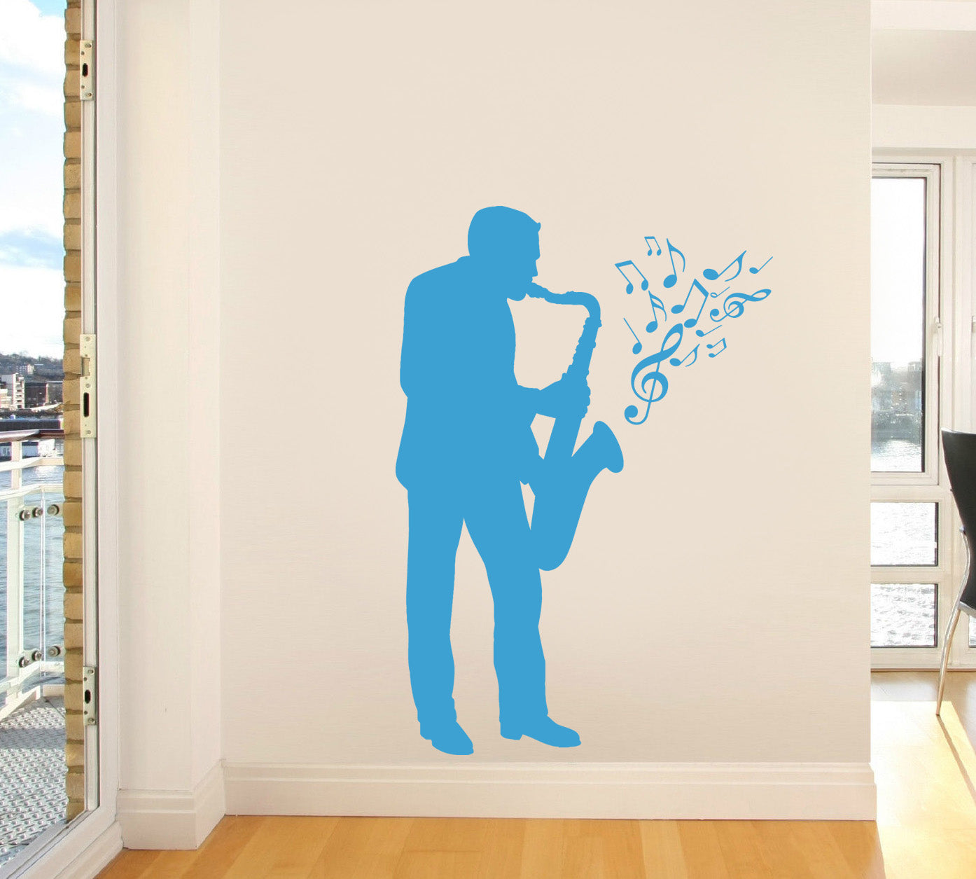 SAXOPHONE PLAYER Wall Sticker Decal Stencil Silhouette ST91