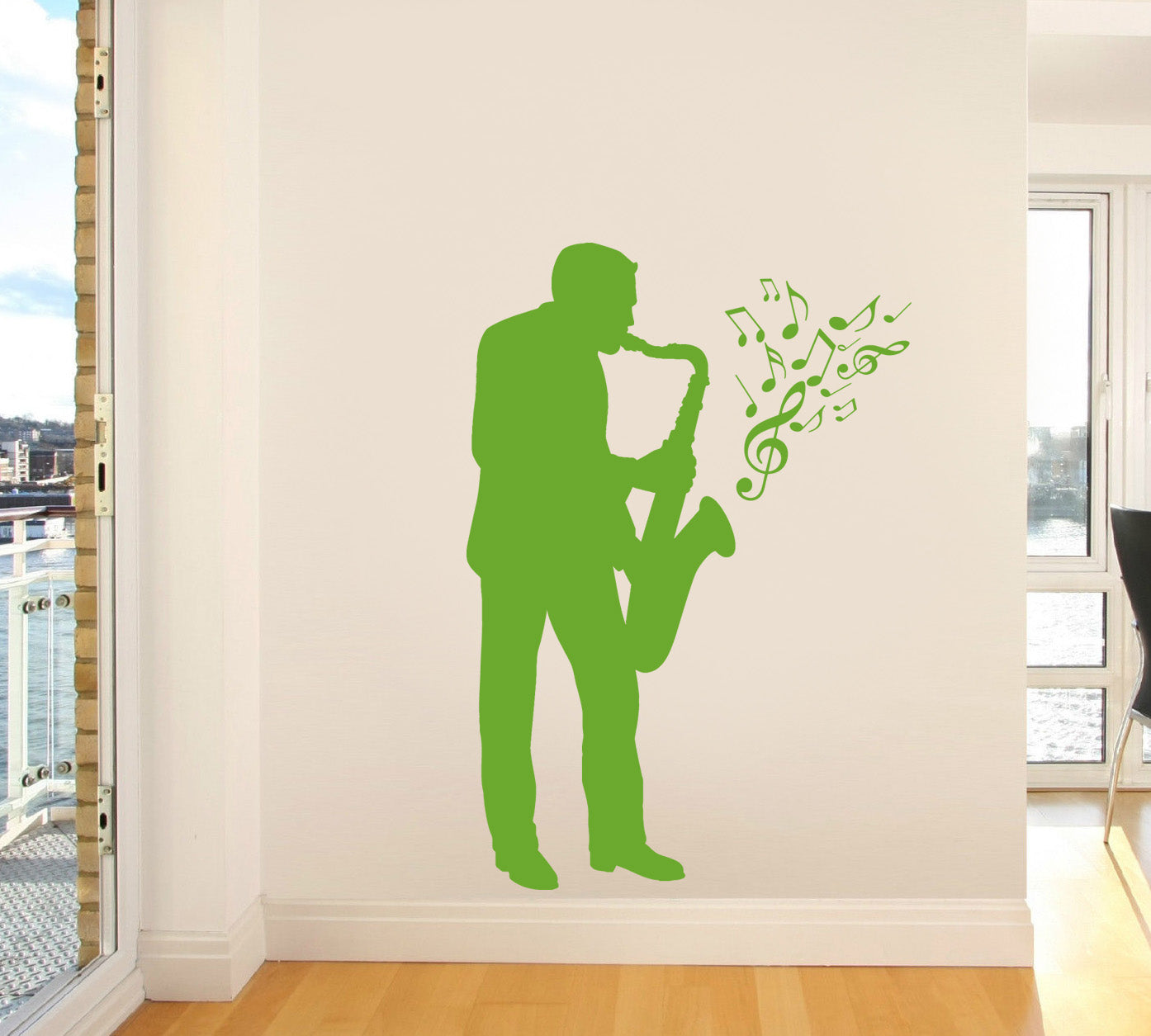 SAXOPHONE PLAYER Wall Sticker Decal Stencil Silhouette ST91