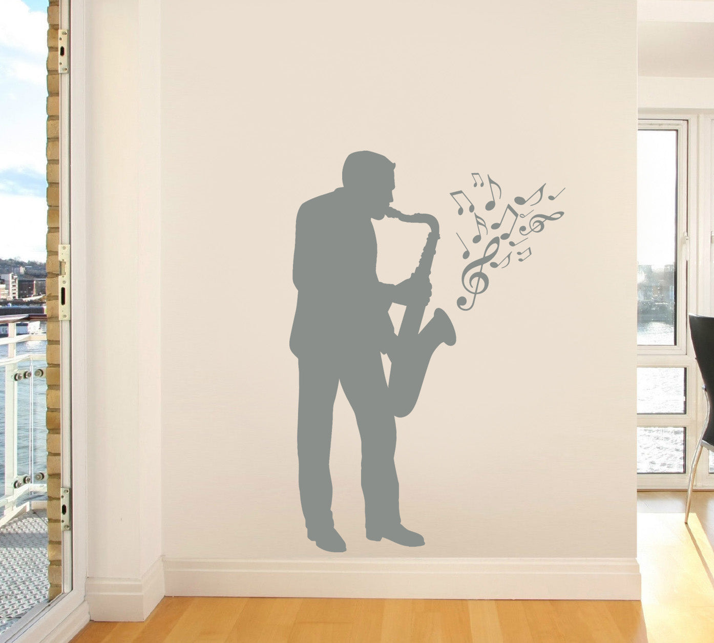 SAXOPHONE PLAYER Wall Sticker Decal Stencil Silhouette ST91