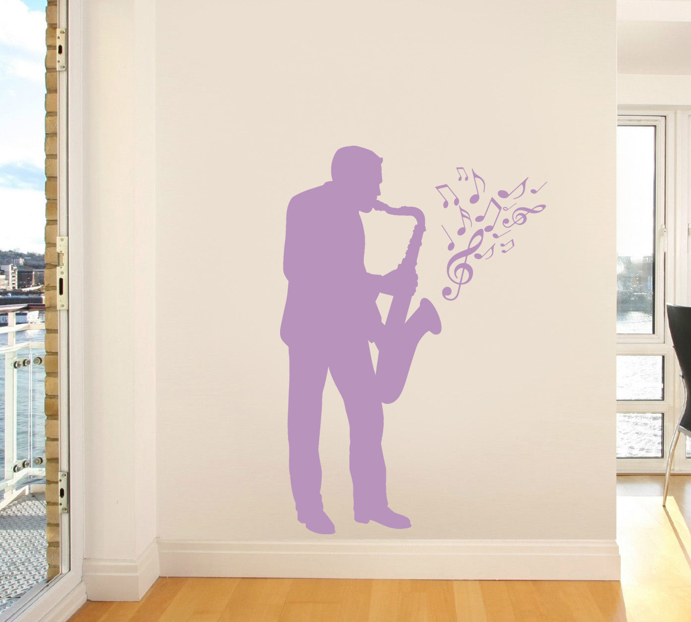 SAXOPHONE PLAYER Wall Sticker Decal Stencil Silhouette ST91