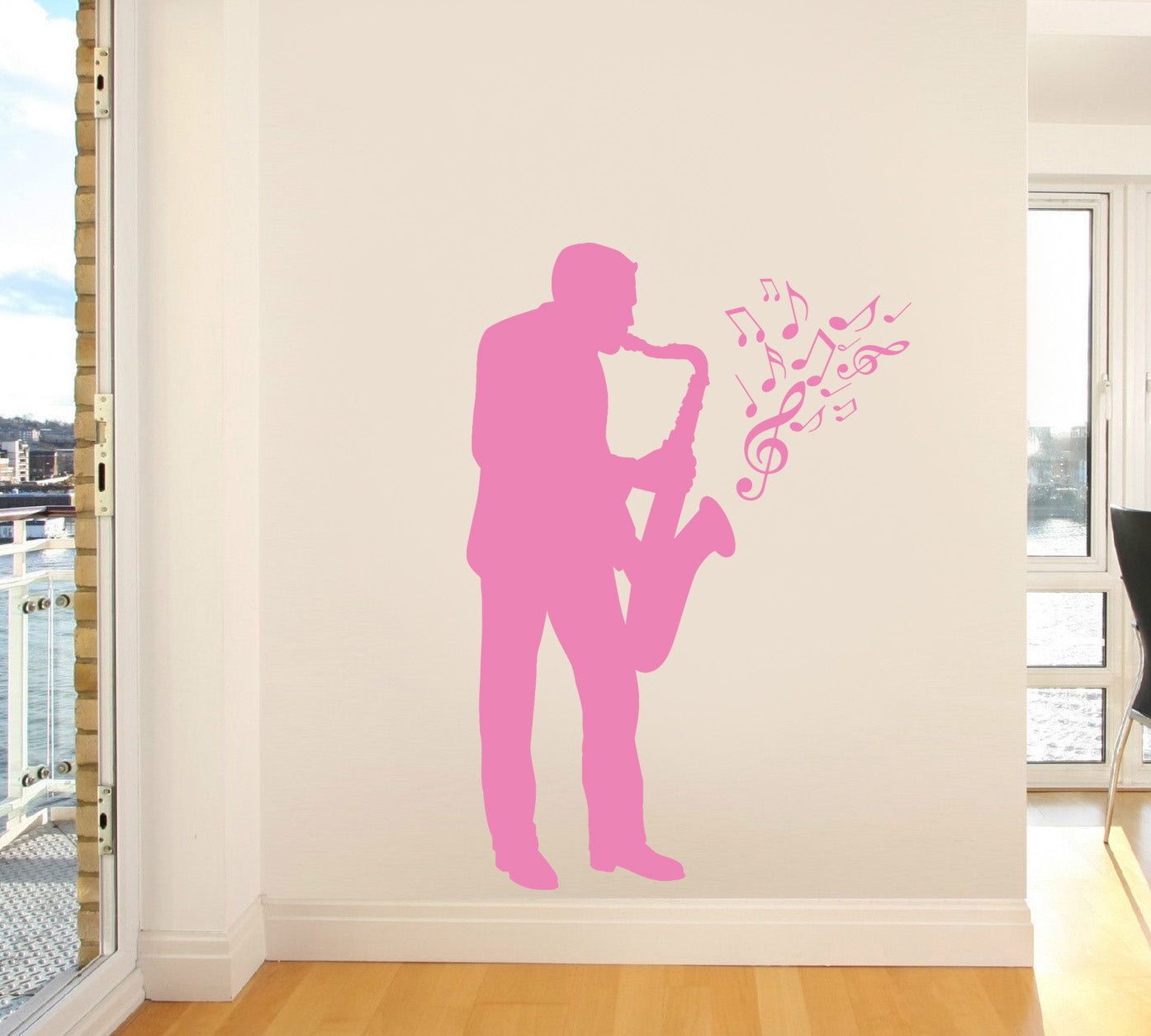 SAXOPHONE PLAYER Wall Sticker Decal Stencil Silhouette ST91